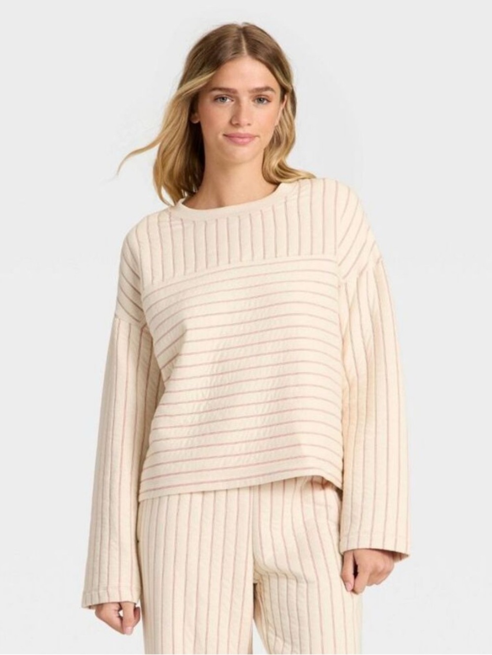 Women's Quilted Lounge Pullover Sweatshirt